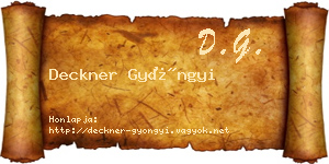Deckner Gyöngyi névjegykártya