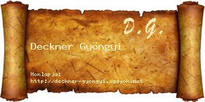 Deckner Gyöngyi névjegykártya