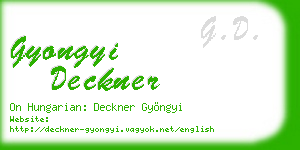gyongyi deckner business card